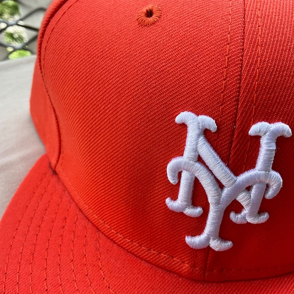 New Era New York Mets RARE ORANGE HOME Fitted cap size 8 - Picture 5 of 8